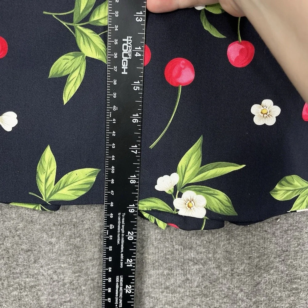 Vintage Briggs Skort Skirt Black Cherry Floral Size 8 Cotton Stretch High Rise